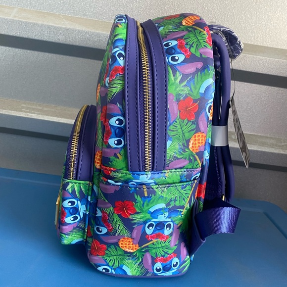 Disney Loungefly Lilo & Stitch Tropical Leaves Mini Backpack LE 600